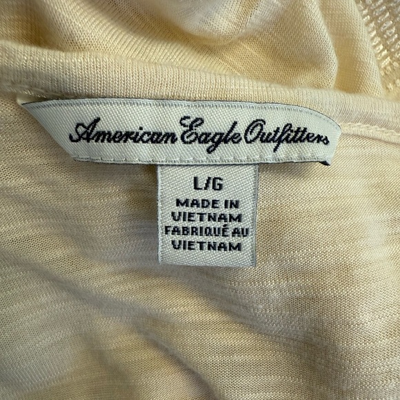 American Eagle Outfitters Ivory Short Sleeve Top Size Large - Picture 8 of 8